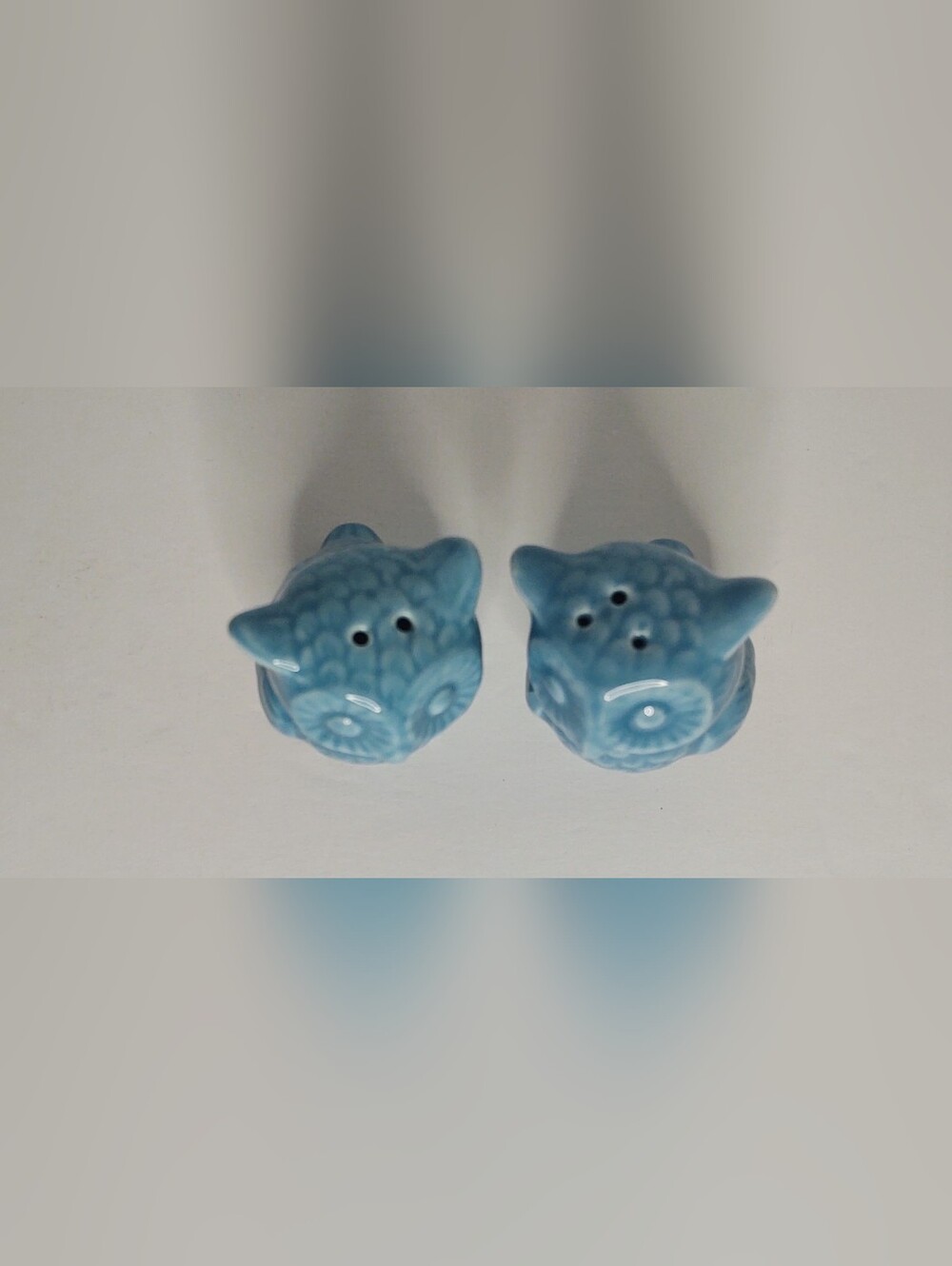 Ceramic Blue Owl Salt & Pepper Shaker Set - Picture 5 of 9